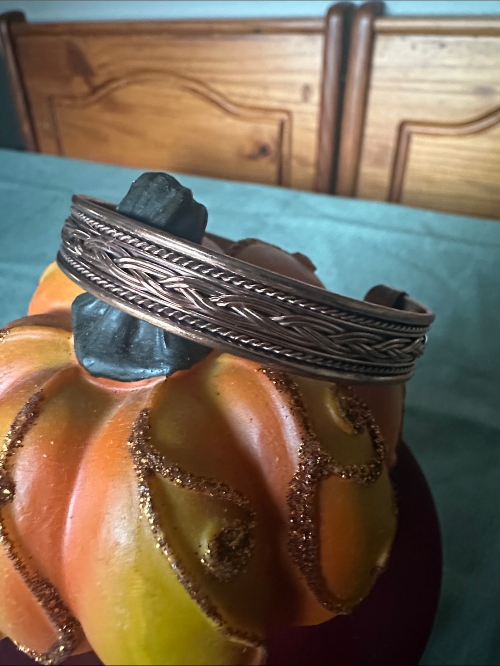 Handmade Unisex Braided Solid Copper Metal Cuff Bracelet